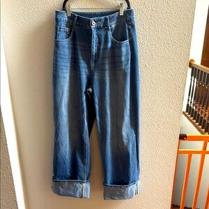 Halara Wide-Leg cuff Jeans